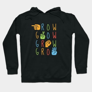 ASL Grow- American Sign Language Alphabet Hoodie